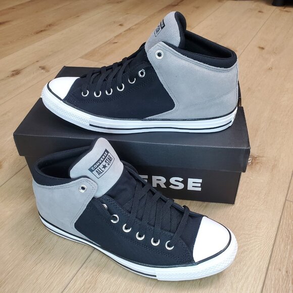 Converse Chuck Taylor All Star High Street Mid Shoe Grey / Black Sneaker A16470C - Picture 2 of 10